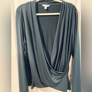 Women’s Nine West Long Sleeve Drapey Wrap Top